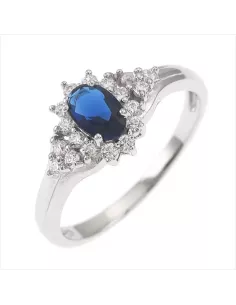 Bague Argent Pierre Bleue
