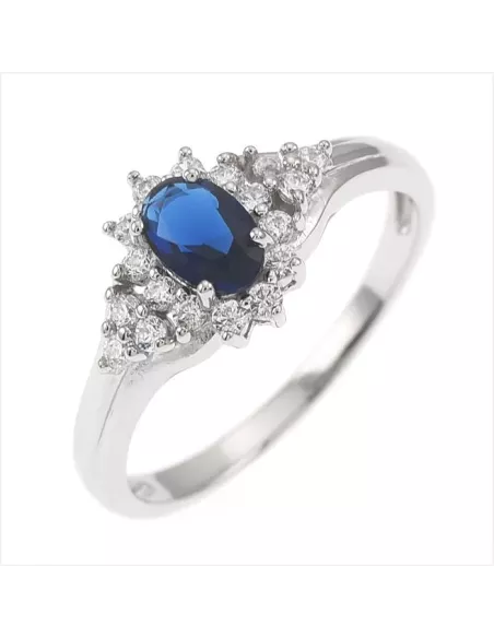 Bague Argent Pierre Bleue