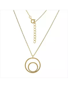 Collier Argent Teinté Cercles & Pierres