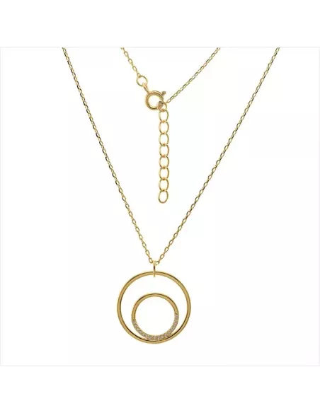 Collier Argent Teinté Cercles & Pierres