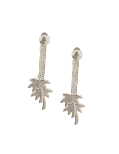 Boucles D'oreilles Pendantes Argent Palmiers