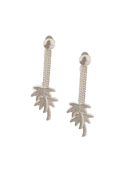 Boucles D'oreilles Pendantes Argent Palmiers