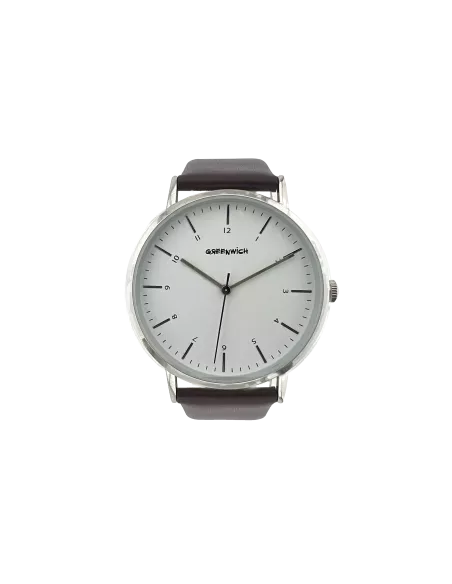 Montre Greenwich Homme Cuir Cadran Blanc