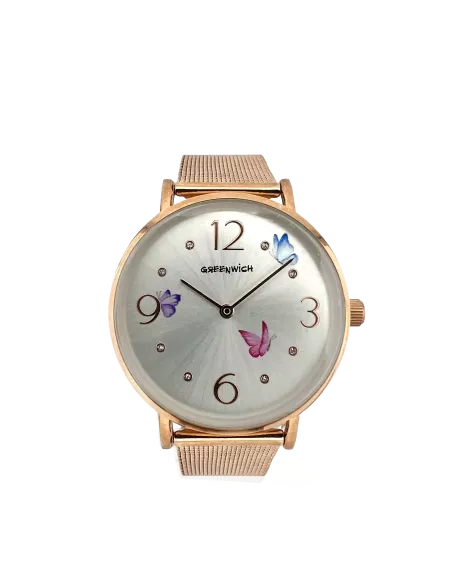 Montre Greenwich Femme Papillons Couleur Cuivre