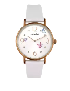 Montre Greenwich Papillons Bracelet Blanc