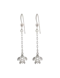Boucles D'oreilles Pendantes Argent Tortue