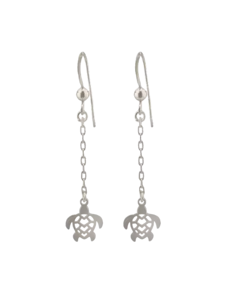 Boucles D'oreilles Pendantes Argent Tortue